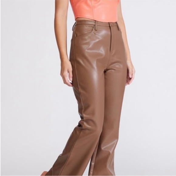 PacSun Pants - PacSun Brown Leather Flare Pants